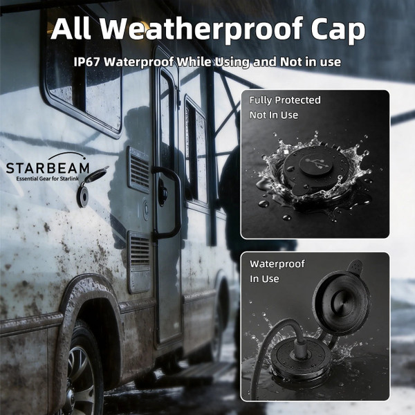 STARBEAM Starlink Mini Surface Mount Power Outlet - IP67 Waterproof