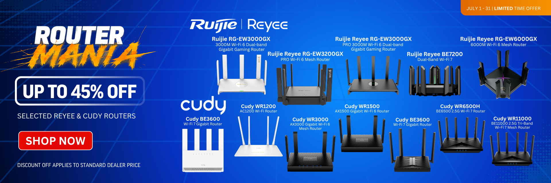 Router Mania - Up to 45% Off Ruijie Reyee and Cudy Routers
