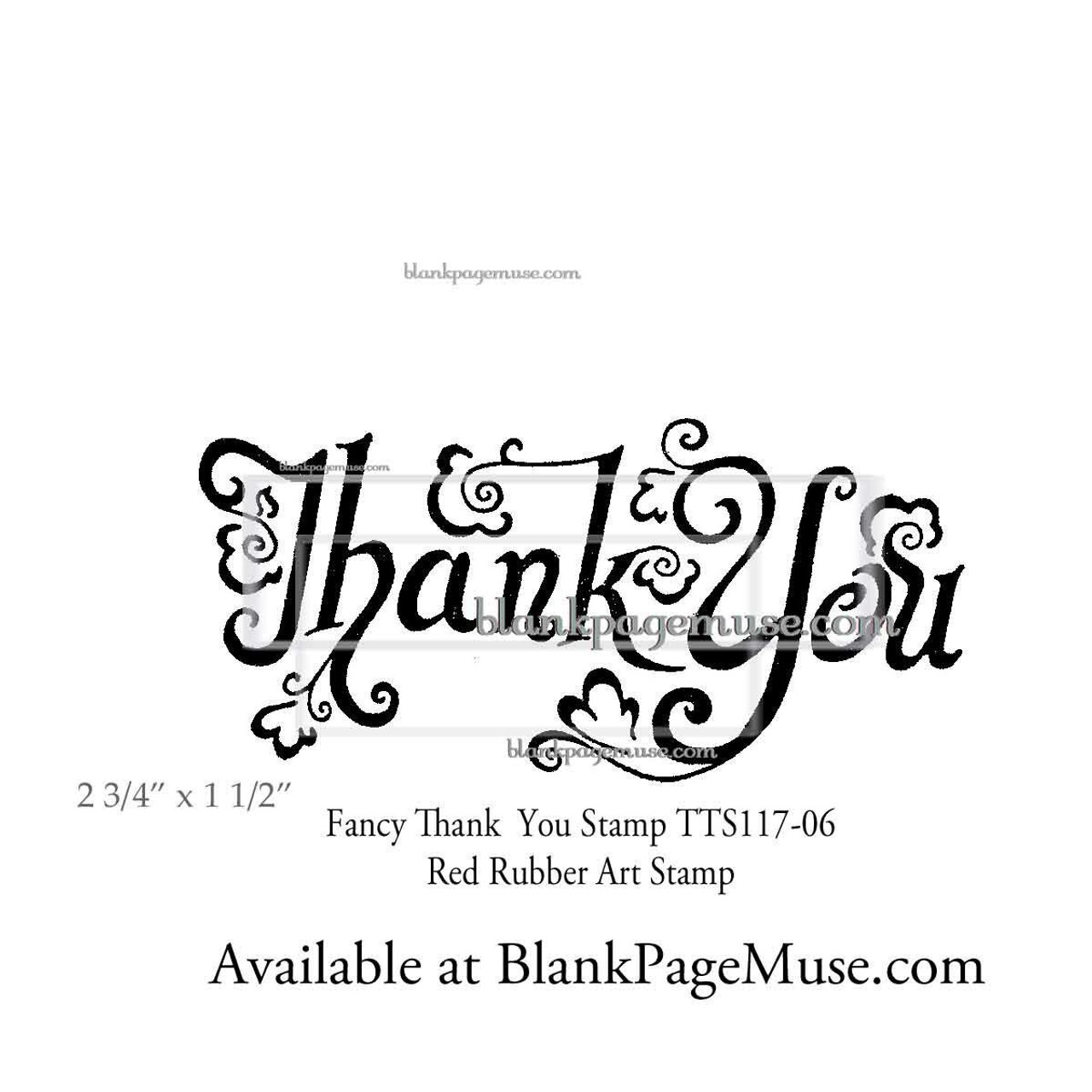 Fancy Thank You Word Art Rubber Stamp TTS117-06