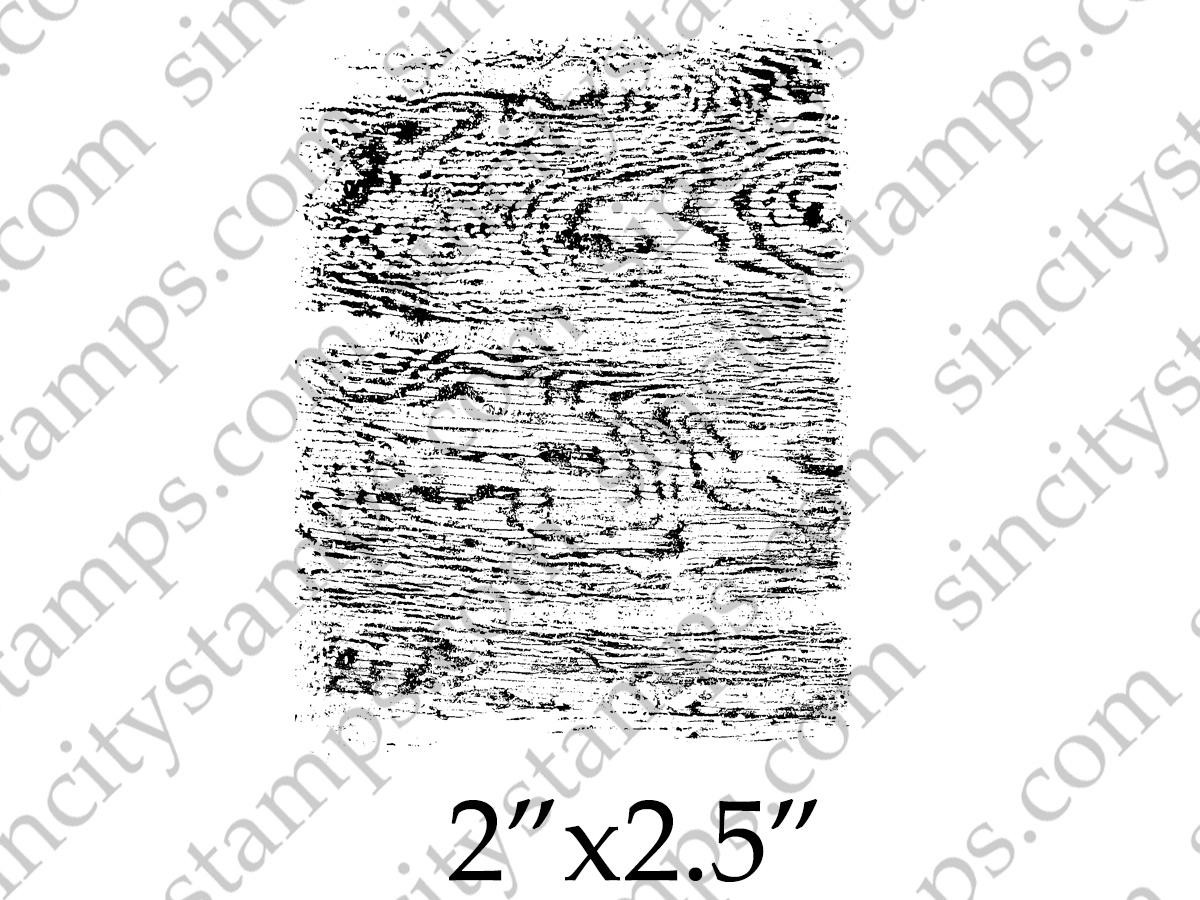 Small Woodgrain Pattern Rubber Stamp Blank Page Muse Art Rubber Stamps