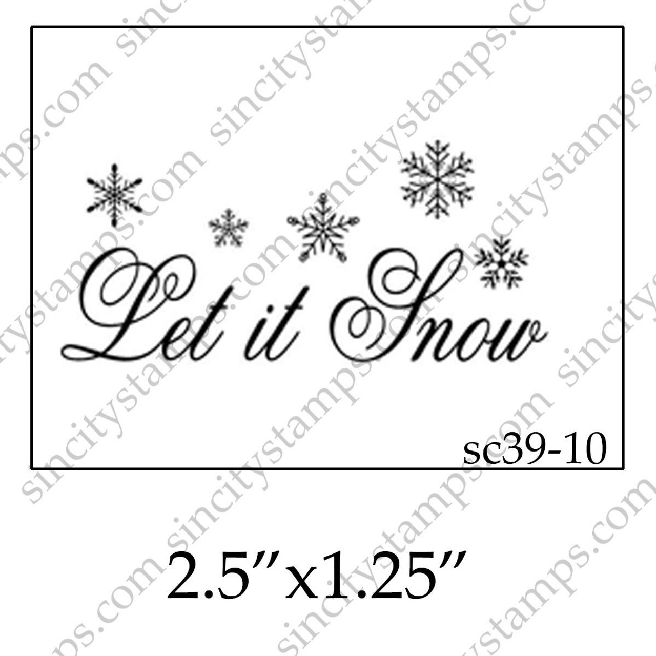 Let it Snow with Snowflakes Word & Image Art Rubber Stamp - Blank Page Muse Art Rubber Stamps let-it-snow-stencil-superior-stencils