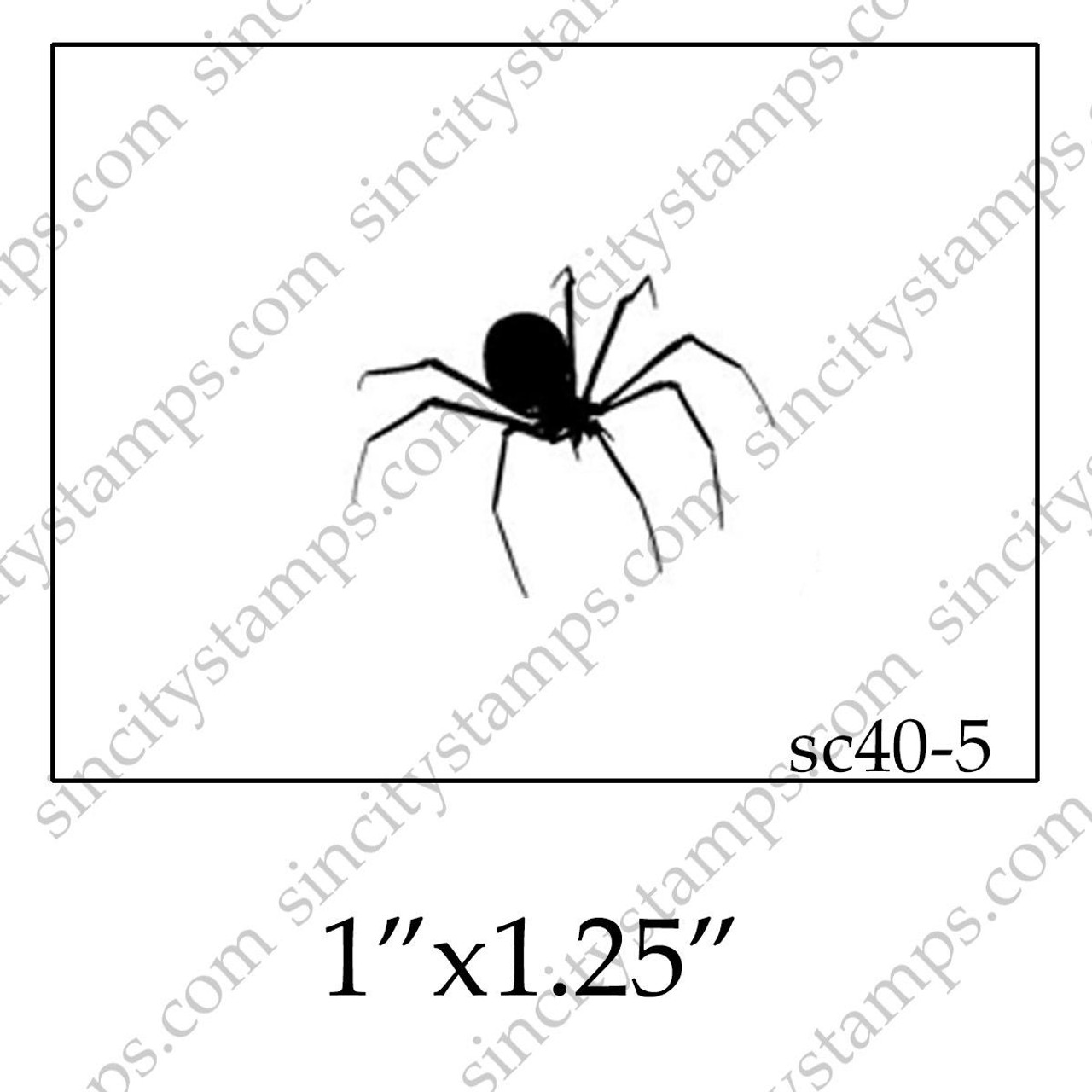 Black Widow Spider Silhouette style Rubber Stamp SC40-05