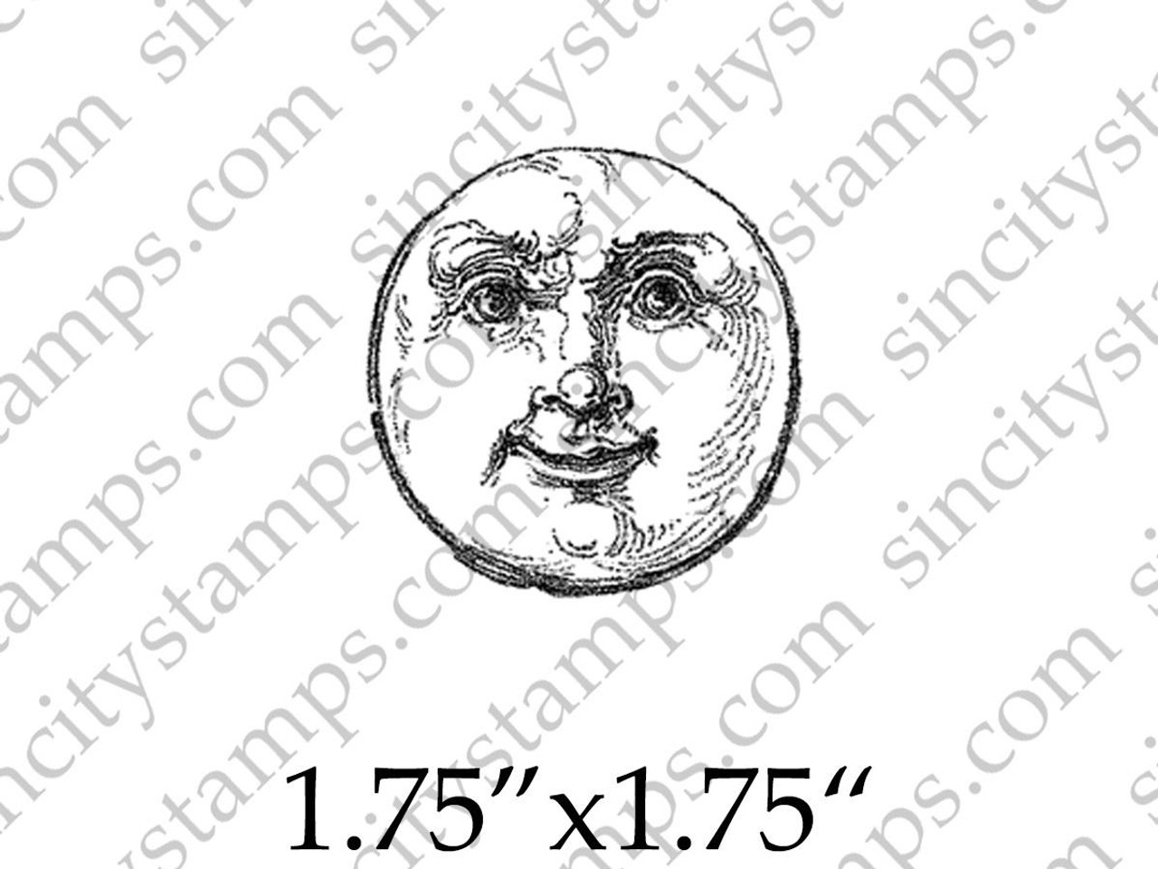 full moon drawing with face