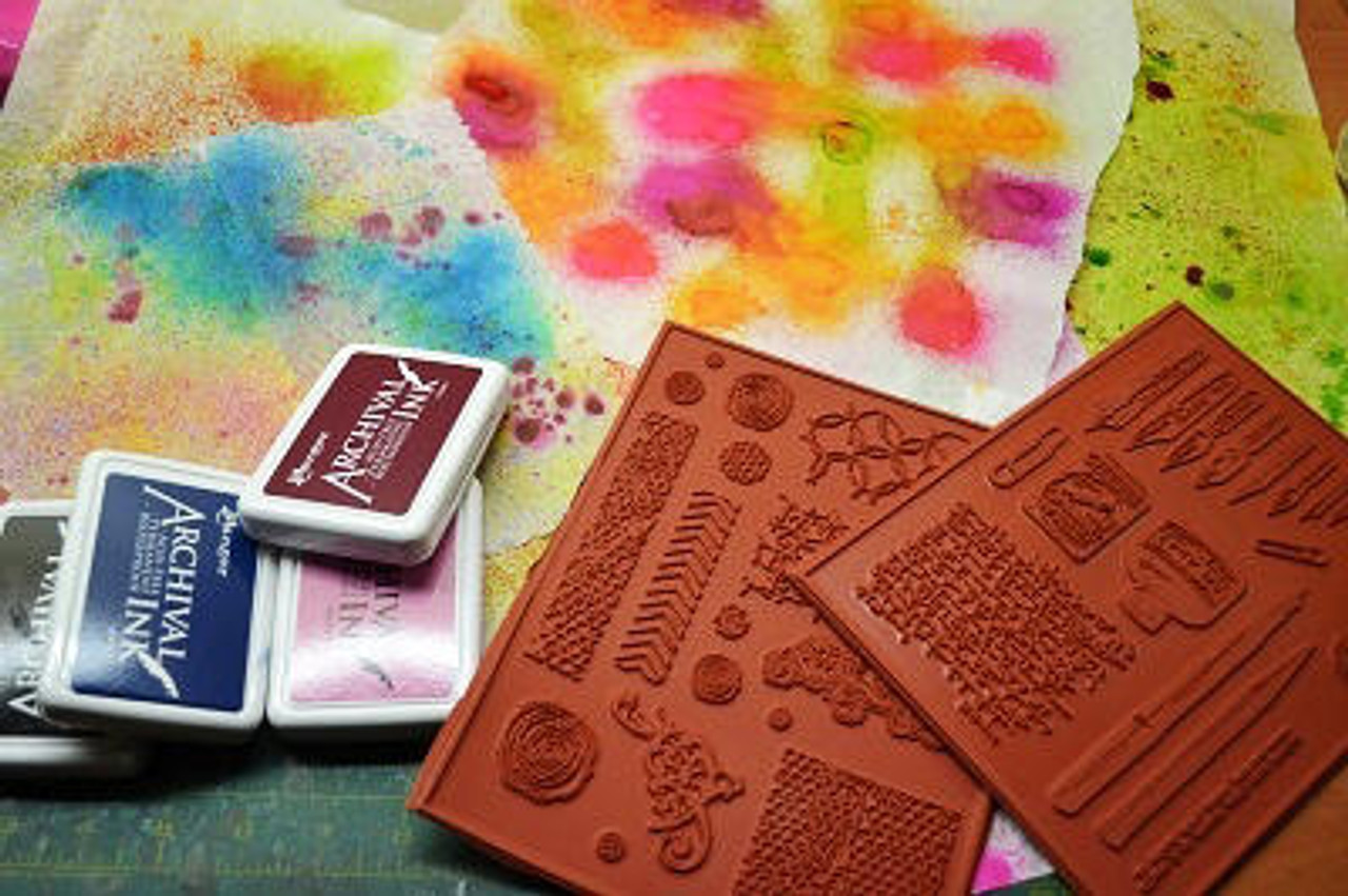 Rubber Stamp Ink Muse by Rubber Art Katy - Leitch Blank Art Stamps Pens, SCKTL-001 Correspondence & Page Postage Sheet