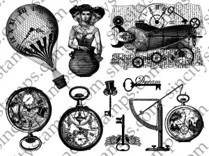 Steampunkd Rubber Stamp Set