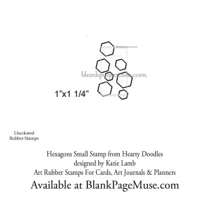 Hexagon Shapes Small Pattern Art Rubber Stamp designed by Katie Lamb scklb0001-04