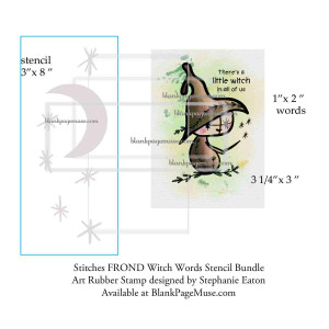 Stitches FROND Witch Words Stencil Bundle designed by Stephanie Eaton SEFroBn