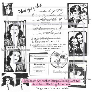 vintage photo booth style rubber stamps. People photo like stamps.