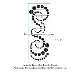 Butterfly Trails Circles patterns Mixed Media Stencil BPMSTtrails