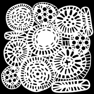 TCW883 Circle Jumble - 6x6 stencil designed by Balzer Designs -Julie Fei-Fan Balzer

Crafters Workshop 6x6 plastic stencil of circles and textures. Use for mixed media, paper arts, mono printing, stencilling, scrapbooking, spritzing, chalking, card making, bookmarks, ATCs and more!