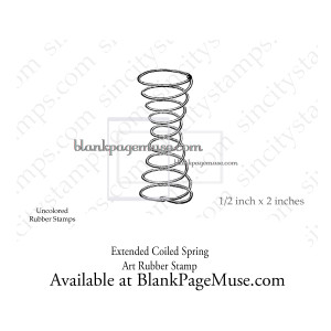 Extended Coiled Spring art rubber stamp SC0068-08