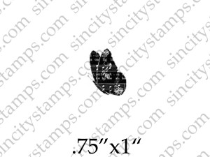 Butterfly Mini Silhouette Profile Music Notes Art Rubber Stamp
