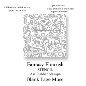 Fantasy Flourish Reusable Stencil for Crafts BPMstFF