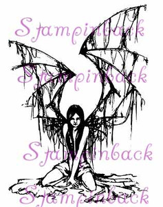 From Heaven Angel - Large Angel Kneeling Tattered Wings SB71-01 1