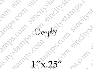 Deeply single Word Art Rubber Stamp