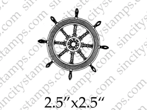 Ships Wheel Helm Rubber Stamp