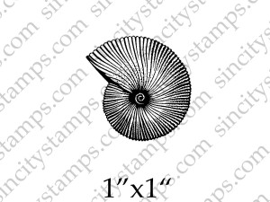 Spiral Seashell small Rubber Stamp