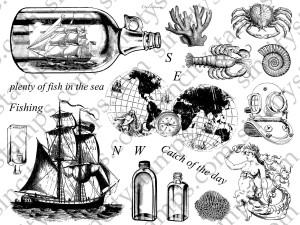 Nautical Rubber Stamp Set