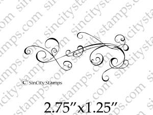 Simple Line Flourish Rubber Stamp