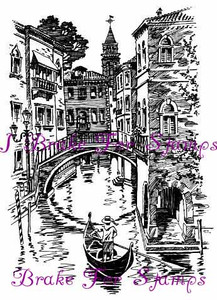 Venice waterway rubber stamp