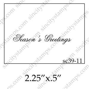 Seasons Greetings Word Phrase Rubber Stamp SC39-11