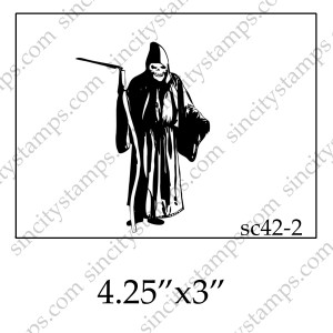 Grim Reaper Art Rubber Stamp SC42-2