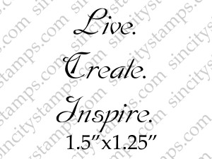 Live Create Inspire Small Word Art Phrase Rubber Stamp SC53-9
