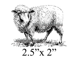 Sheep Animal Rubber Stamp SC74-10