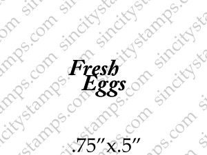 Fresh Eggs Word Art Rubber Stamp SC104-16