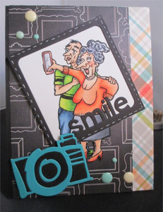 Selfie SET  (phrase included) Humorous Seniors Cellphone Photo Stamp ES1012-4A