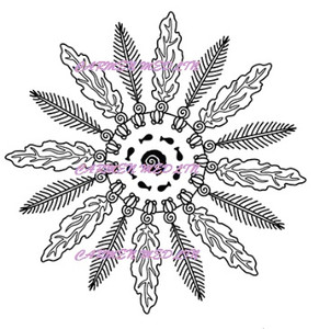 Coral Sunflower - Small rubber stamp 