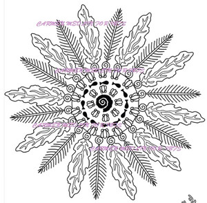 Coral Sunflower - Large rubber stamp