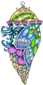 Sea Chrysalis rubber stamp