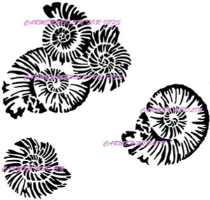 Fossilized Shells art rubber stamps for backgrounds, texture, patterns