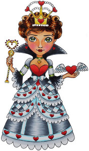 Her Majesty Eyes Queen of Hearts art rubber stamp