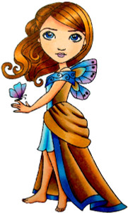 Butterfly with Woman Mariposa Eyes rubber stamp Carmen Medlin Designs