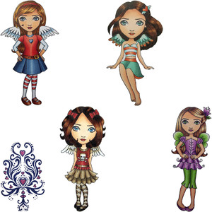 Winged Women with Floral, Skull, Retro and Beach themes Eyes of Beauty Complete Set Carmen Medlin Designs