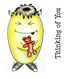 Thinking of you Monster Hugs Set Rubber Stamps Carmen Medlin Designs