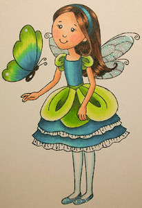 Tulipa flower Fairy rubber stamp Carmen Medlin Designs