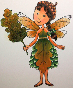 Annie Oak Leaf Fairy Rubber Stamp designed by Carmen Medlin Designs