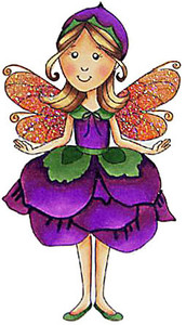 Pansella Fairy with Flower Dress rubber stamp