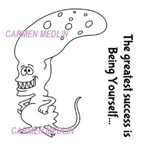 Monster Success Set words Rubber Stamp