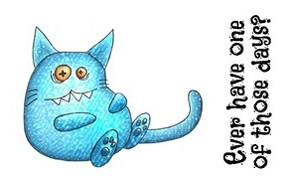 Those Days Set Cat Curiosity & Words Rubber Stamps