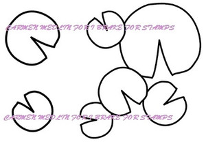 Lily Pads  Carmen Medlin Designs Rubber Stamp CM034-5