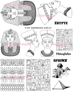 Egyptian Sheet Mummy Queen Hieroglyphs Pyramid rubber stamp