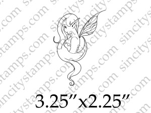 Fairy Profile Fantasy Art Rubber Stamp SC63-2
