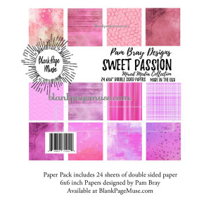 Sweet Passion 6x6 inch sheets Paper Pack designed by Pam Bray PBpSP 1