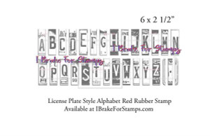 License Plate Vintage Style Alphabet Rubber Stamp SB154-1 1