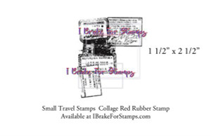 Small Travel Stamps Collage Rubber Stamp SB154-2 1