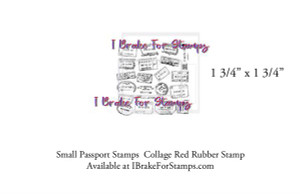 Vintage Passport Style Small Collage Stamp SB154-3 1